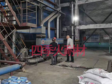 甘肃35吨流化床锅炉旋风分离器内衬维修